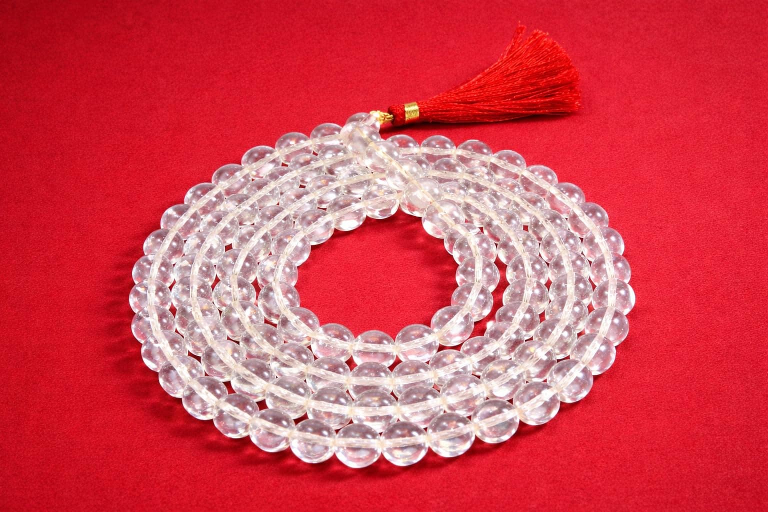 Jewelquick Sphatik Mala Original | Spadigam Malai Original | Sphatik Jaap Mala 108 Beads, Quartz, White, 1 Piece (6 mm)