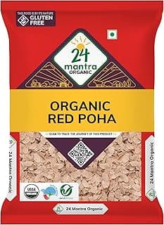 24 Mantra Organic Red Poha/Flattened Red Rice/Erra Atukula - 500gms | Organic | Chemical Free & | Pesticides Free | Easily Digestible