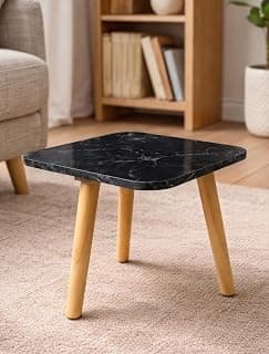 Small Coffee Table with Storage, Mid Century Modern Solid Wood, for Living Room, (SQ-3LEG-B)