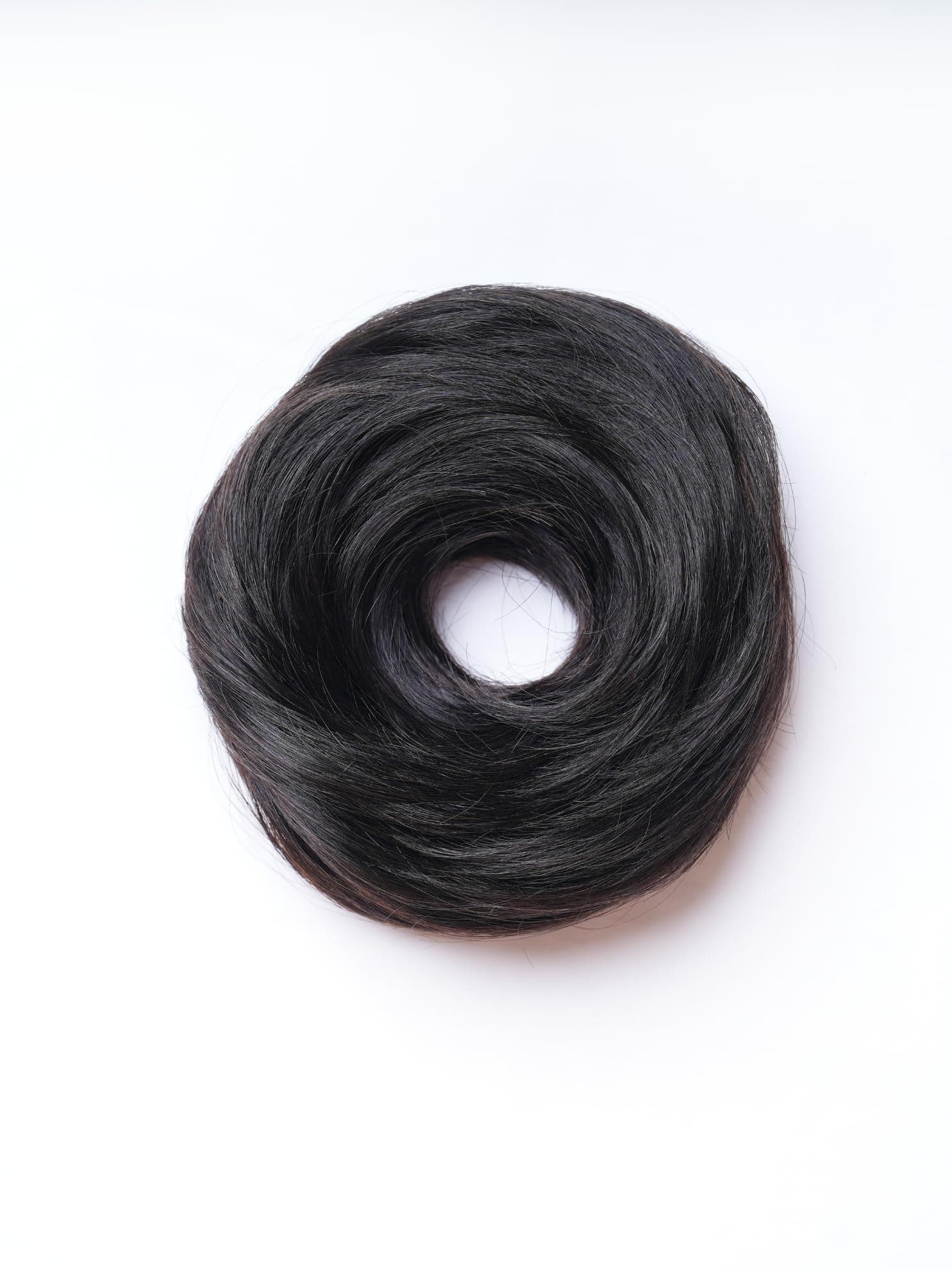Nish Hair Natural Black Donut Scrunchie (Regular) – 100% Human Hair bun
