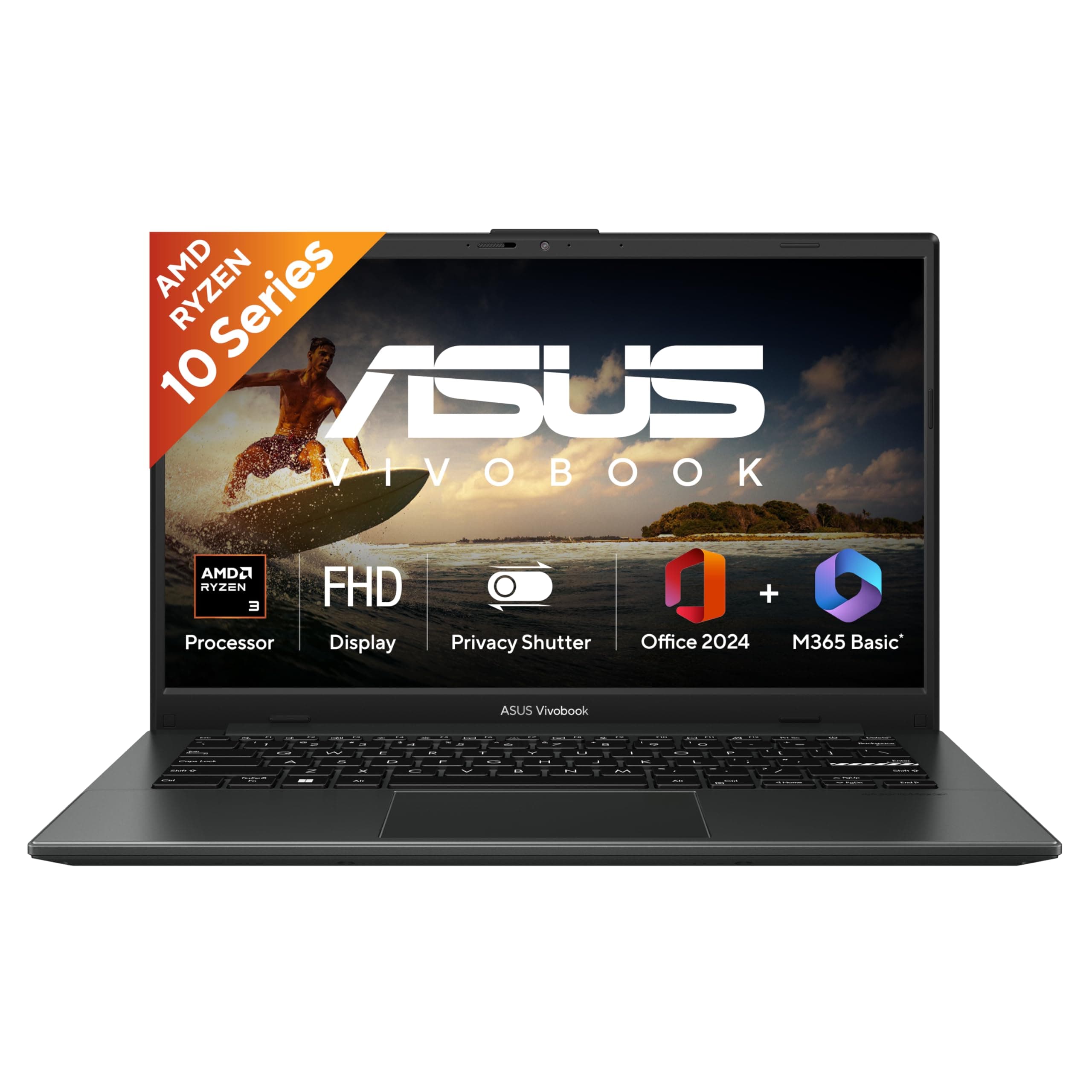 ASUS Vivobook Go 14 (2026),AMD Ryzen 3 30 Processor,AMD Radeon iGPU,8GB RAM,512GB SSD,FHD,14" (35.5 cm),Windows 11,M365 Basic(1Y)* Office 2024,Mixed Black,1.38 Kg,E1404FA-EB1414WS,Thin & Light Laptop