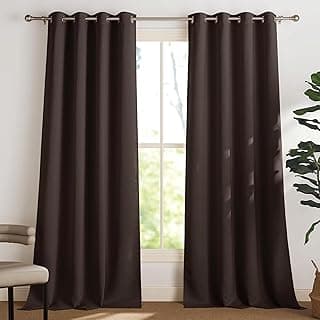 Galaxy Home Decor Premium Blackout Curtain for Window 5 Feet | Thermal Insulated Modern Window Curtain with Rings for Living Room & Bedroom | Pack of 1,Brown