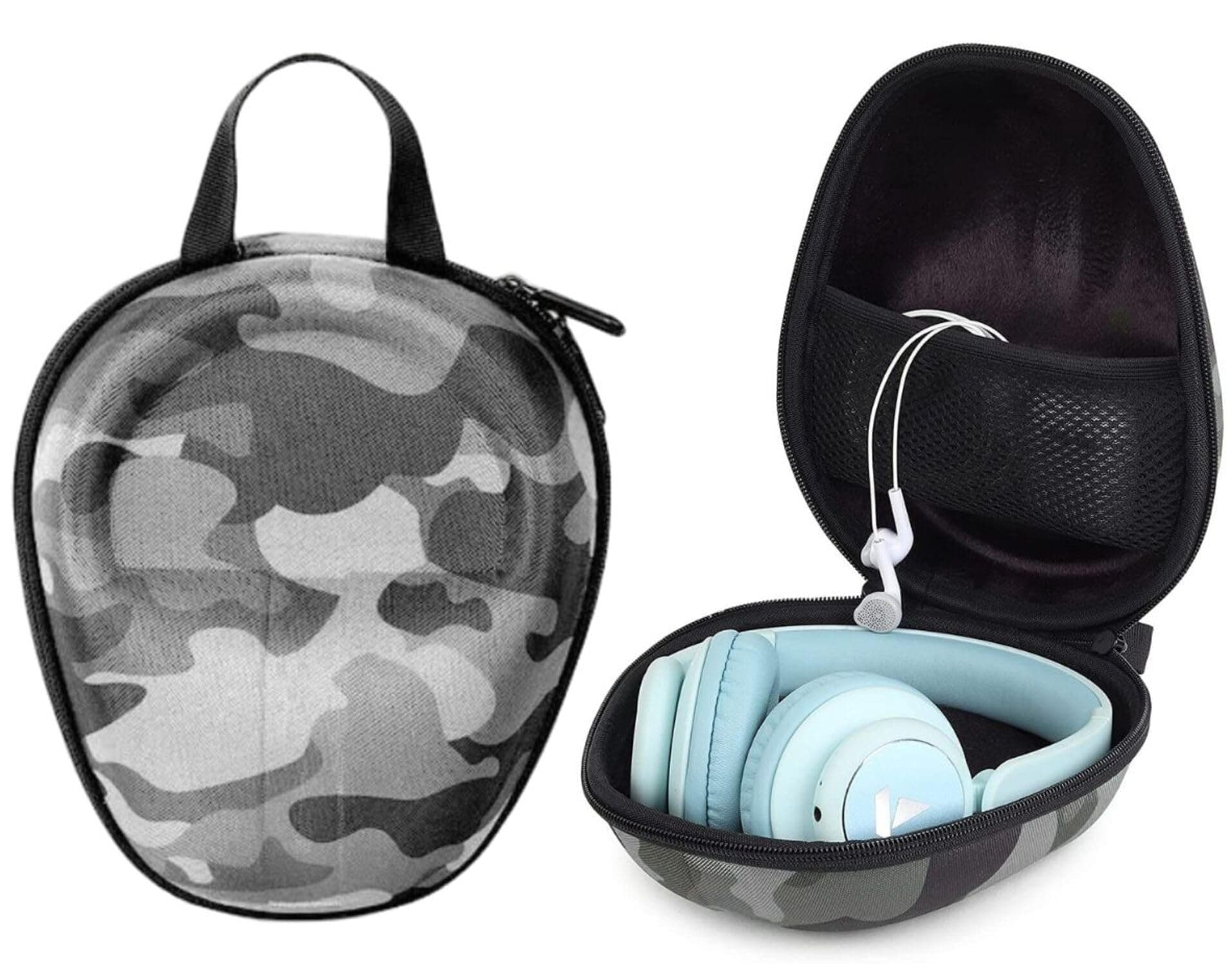 GadgetBite Headphone Carrying EVA Case Earpads Storage Bag Headphone Pouch Portable Anti-Pressure Compatible with Boat 550/Sony WH C510/Flix X1/Sony CH710n/Hyperx Cloud Cases (Army Grey)