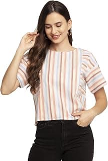 Zink London Multi-Colored Stripes Women's Regular Top
