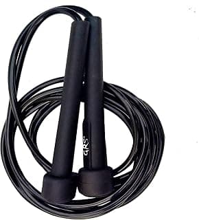 GRS GRP_1 Skipping Rope (Black)(Pack of 1) for Men Gym, Women, Weight Loss, Kids, Girls, Children, Adult Best in Sports, Fitness, Exercise, Workout