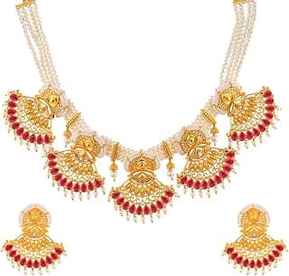 VOYLLA Aradhana Aayrin Choker Set For Women, Jewellery Set For Women, Womens Gift, Gift For Her