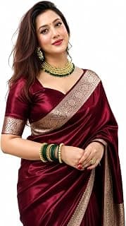 Yashika Women's Art Silk Saree with Blouse Piece for Traditional Ethnic Wear Sari