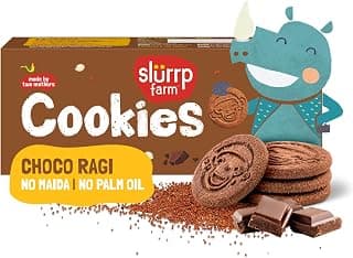 Slurrp Farm No Maida No Palm Oil Choco Ragi Multigrain Cookies | Yummy Biscuits made with Ragi, Jowar and Whole Wheat Flour | Tasty Cookies for Kids | 80g