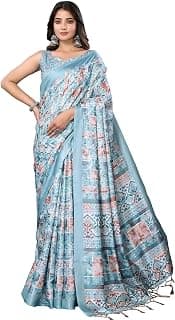 Priyashi Women's Art Silk Cotton Blend Printed Bollywood Saree With Blouse