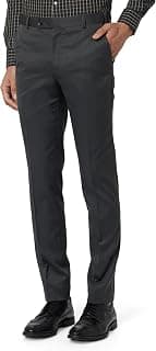 Raymond Men Mid Rise Slim Fit Solid Pattern Poly Viscose Blend Pleatless Formal Trouser