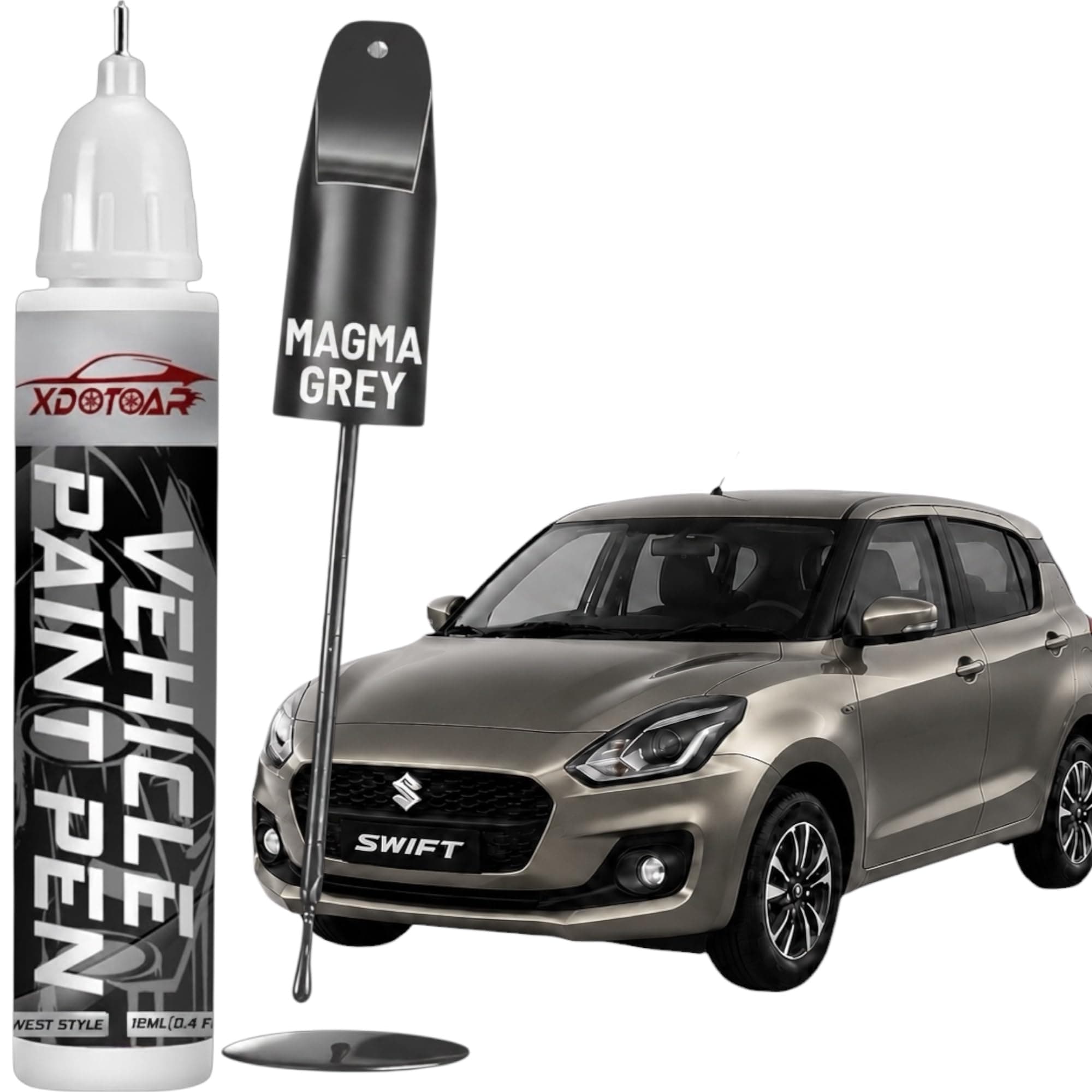xdotoar Car Touch Up Paint for Maruti Suzuki Swift Magma Grey (Z7Q) | Exact Color Match | 2K Paint Technology | Car Scratch Repair | Quick Dry | Rust Protection | Automotive Touch Up Paint | 18ml