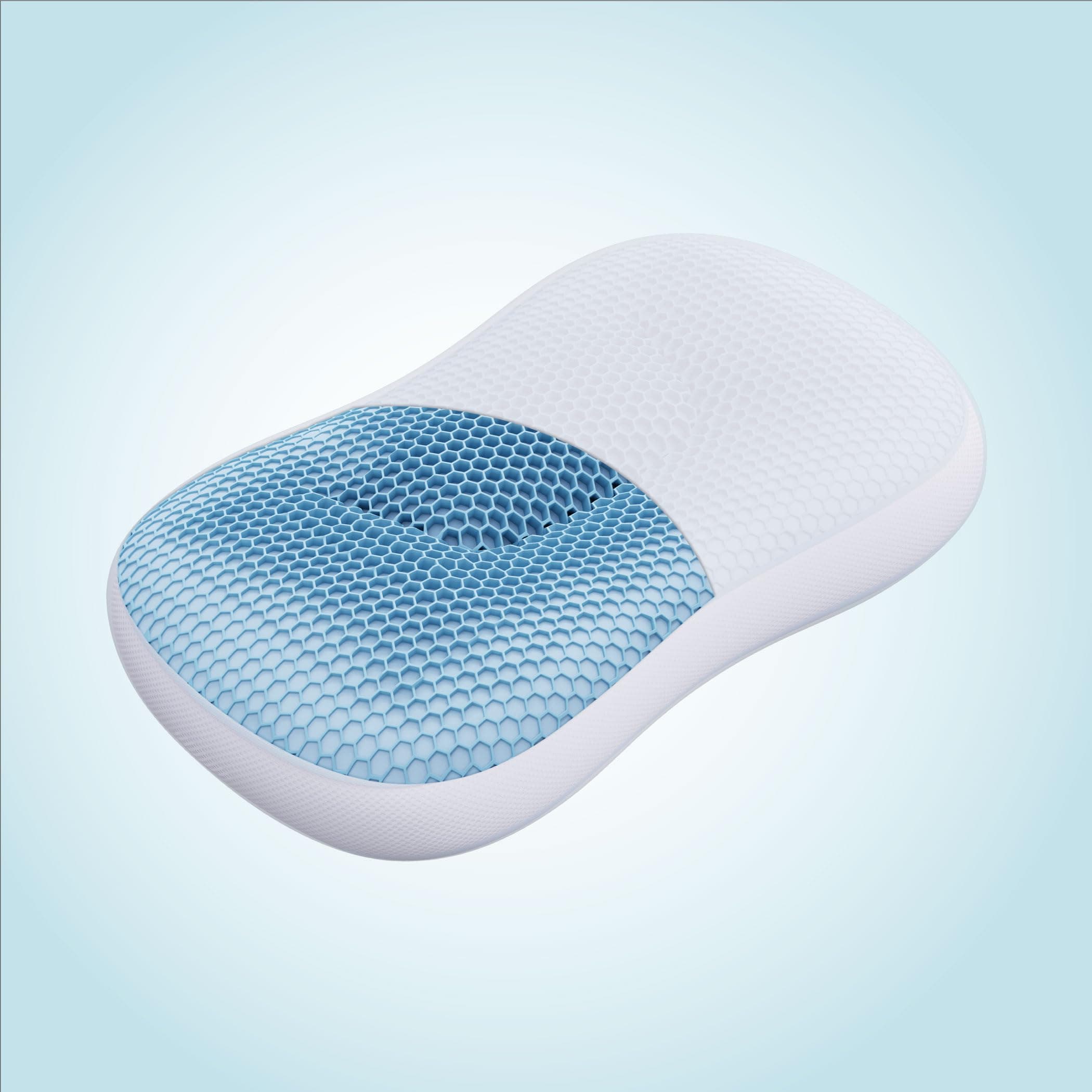The Sleep Company SmartGRID ErgoRelief Pillow | 8 Shaped Ergonomic Design | Central Head Pocket | Neck & Shoulder Pain Relief | Washable Cover | Bed Pillow | Sleeping Pillow | White | Pack of 1
