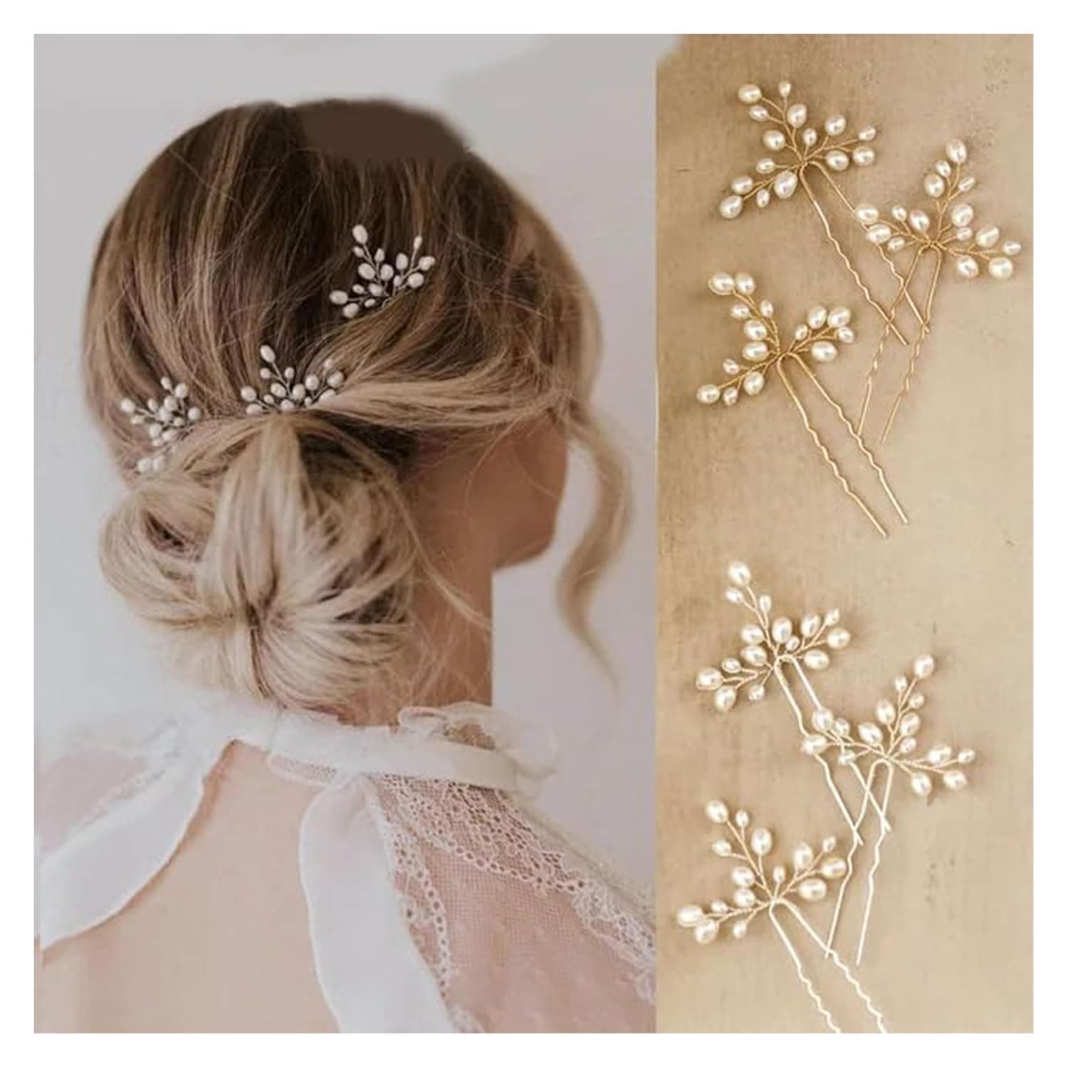 Diamond Pearl Hair Pins for Women & Girls | Bridal Juda Bun Pins for Wedding, Party & Festive Hair Styling | Fancy Juda Accessories for Long Hair (PK12)