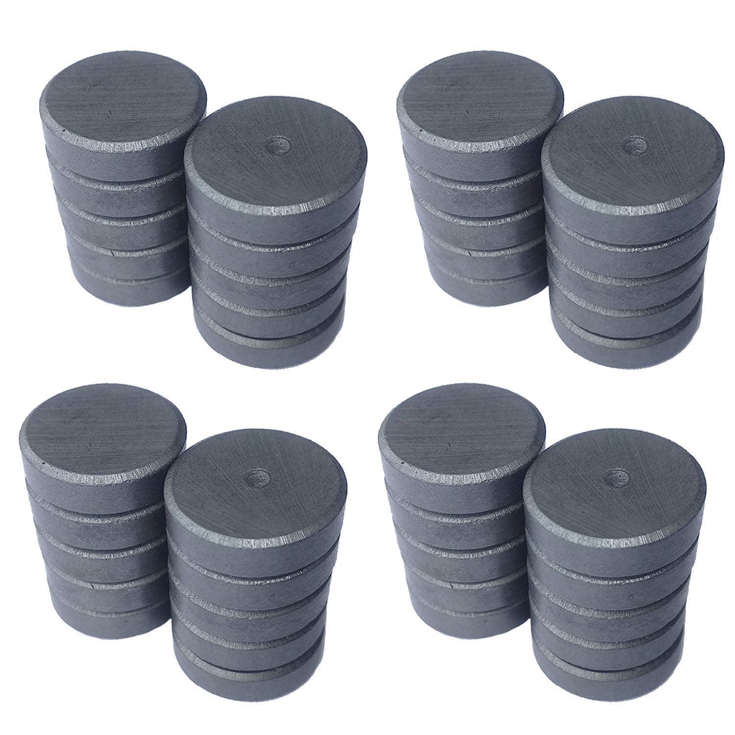 LifeKrafts Ceramic Magnets | 18×5 mm Round Disc | Pack of 40 | Grade 11 Small Strong Magnets for DIY, Home, Office & School Projects | Crafts & Refrigerator Use