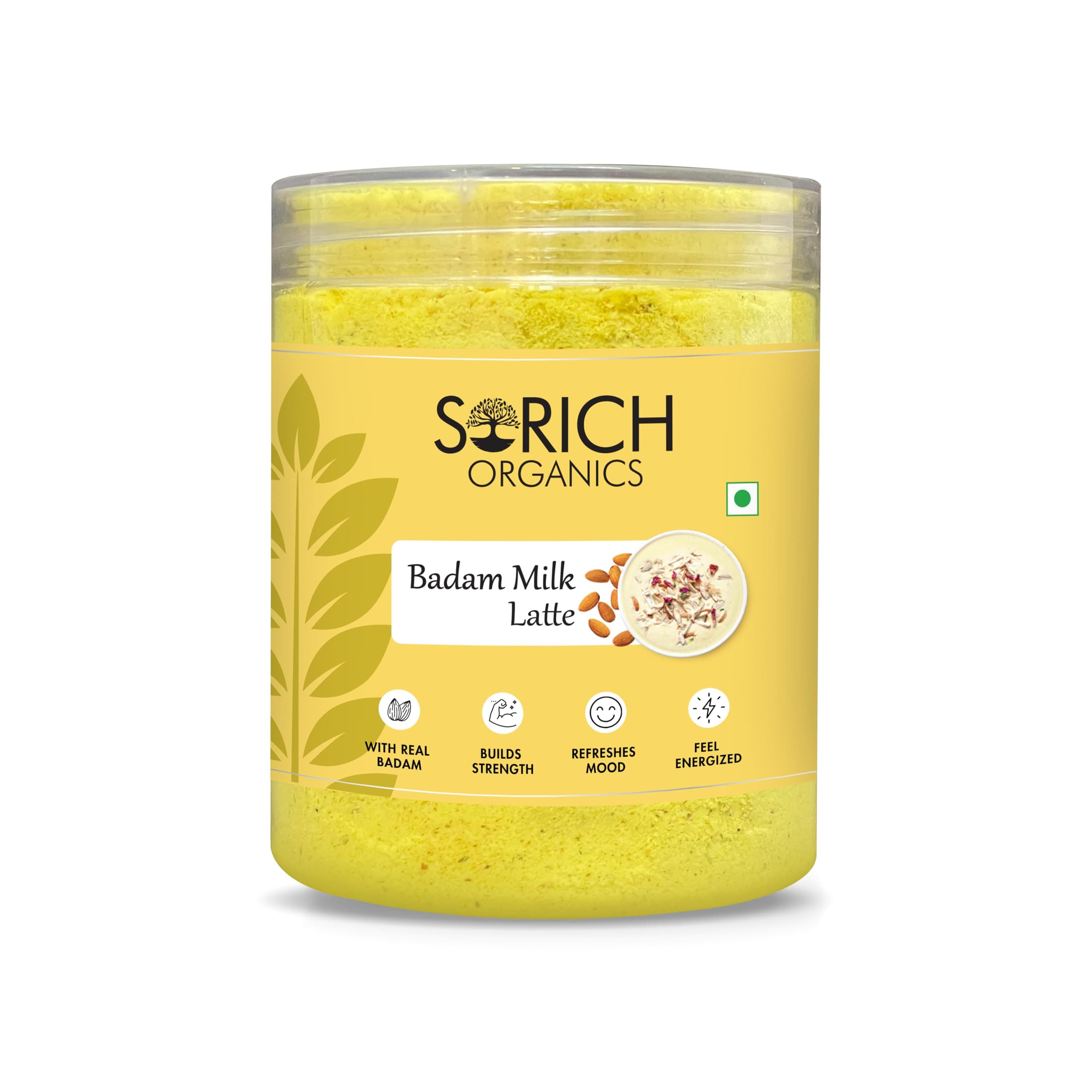 Sorich Organics Badam Milk Mix Powder 300 gm Perfect Summer Instant Refreshing Drink Enriched with Almonds, Pista, Elaichi milk shake