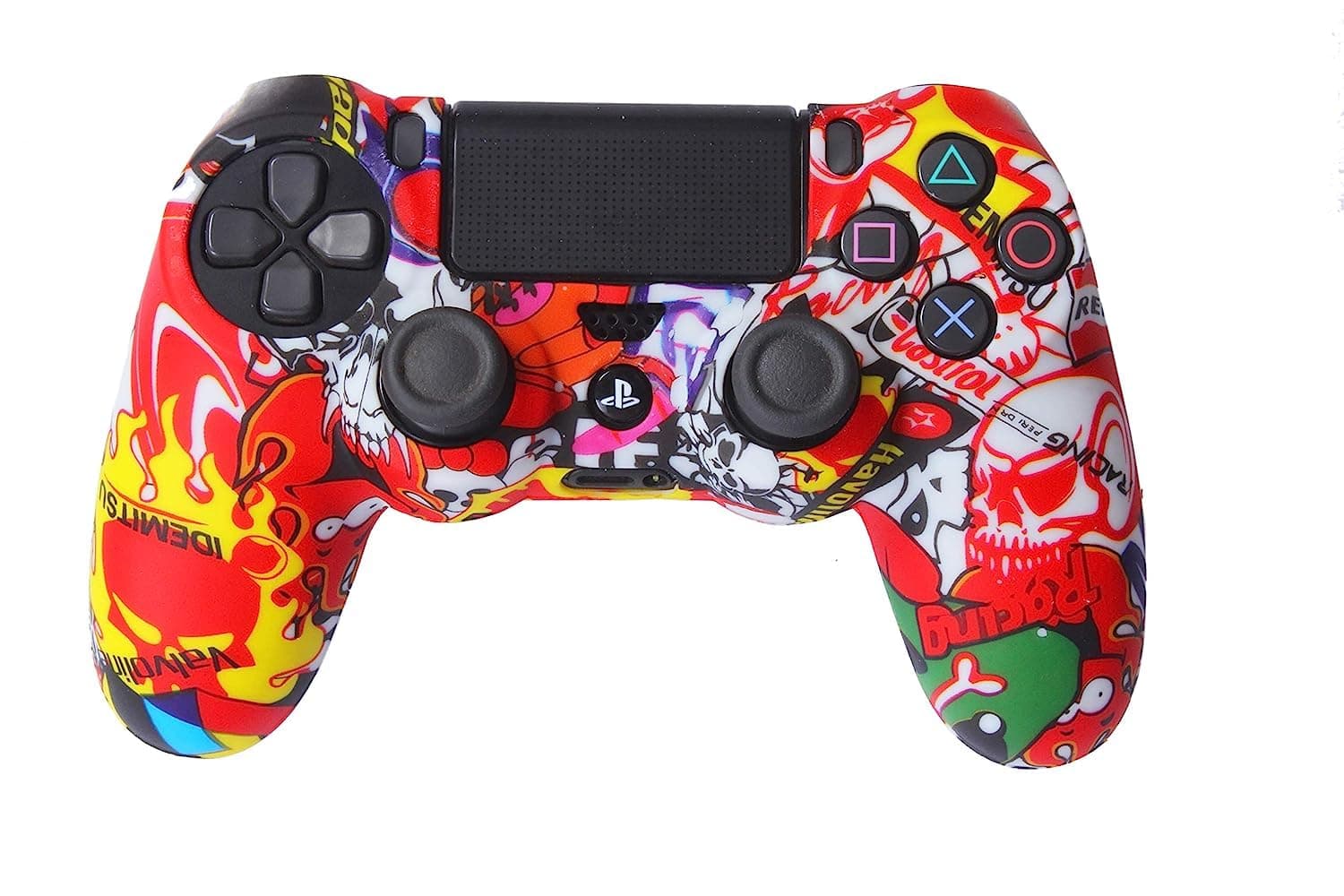 New World Anti-Slip Silicone Cover Case Sleeve for PS4 - Skull Design (White) For Game Console Devices