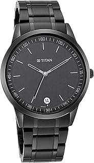 Titan Titan Minimalist Quartz Analog with Date Black Dial Black Metal Strap Watch For Men - NT1806NM01