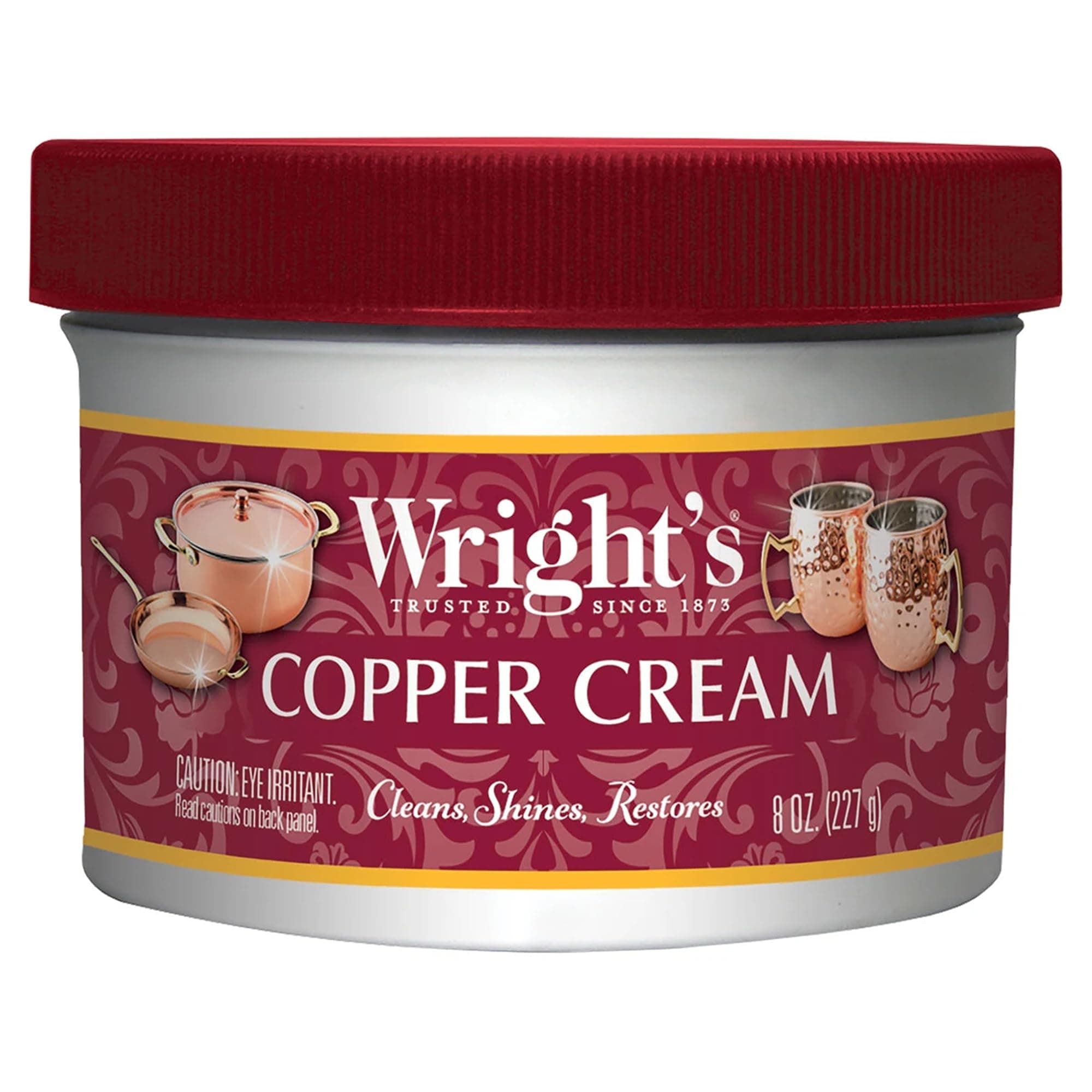 Wright's Copper Cream - For Cleaning and Polishing Pots, Sinks, Mugs, Hardware, Pans and More - 8 fl. Oz.