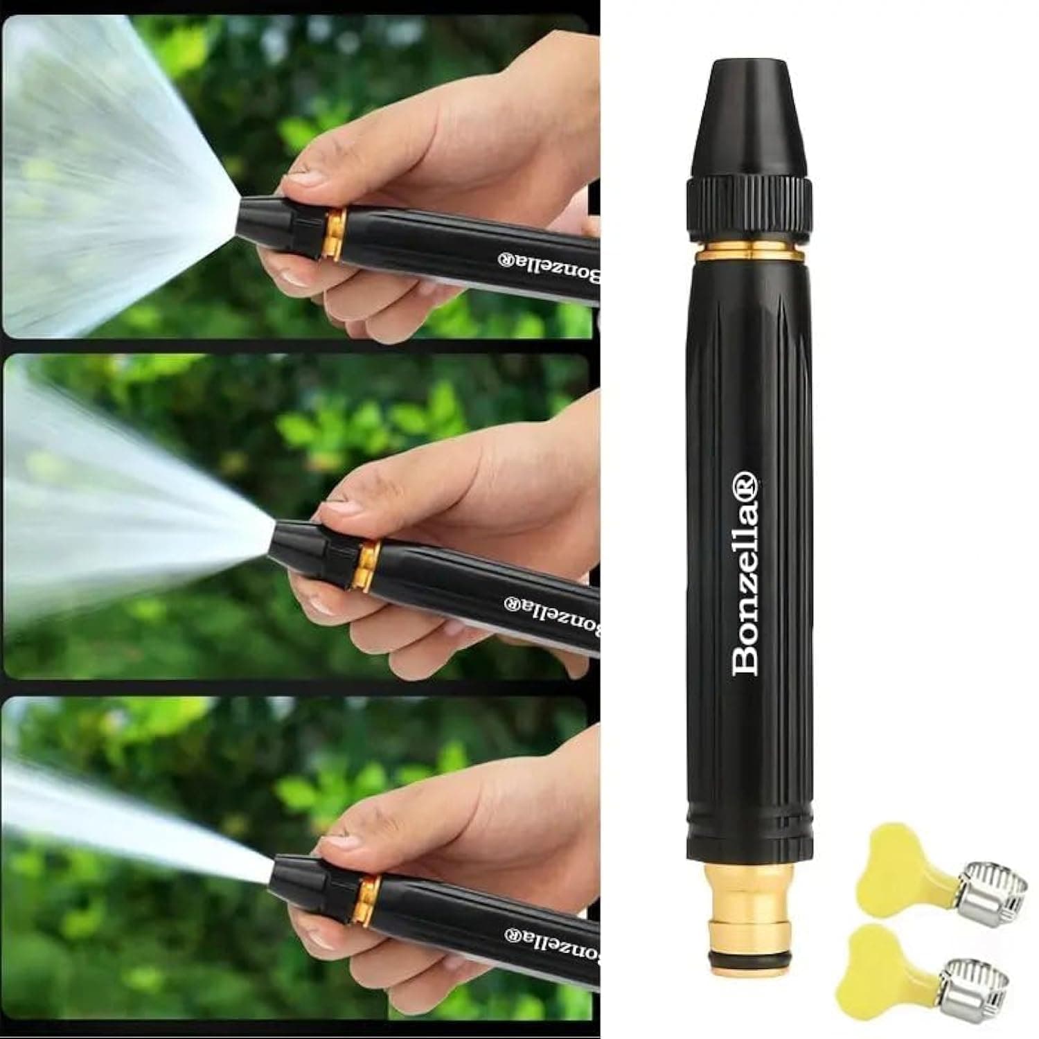 BONZELLA Portable Water Spray Gun for Car and Bike Wash, 1/2" High-Pressure Car Washer Nozzle Sprayer Gun, Adjustable Brass Water Jet Spray Gun for Gardening, Window & Floor Cleaning