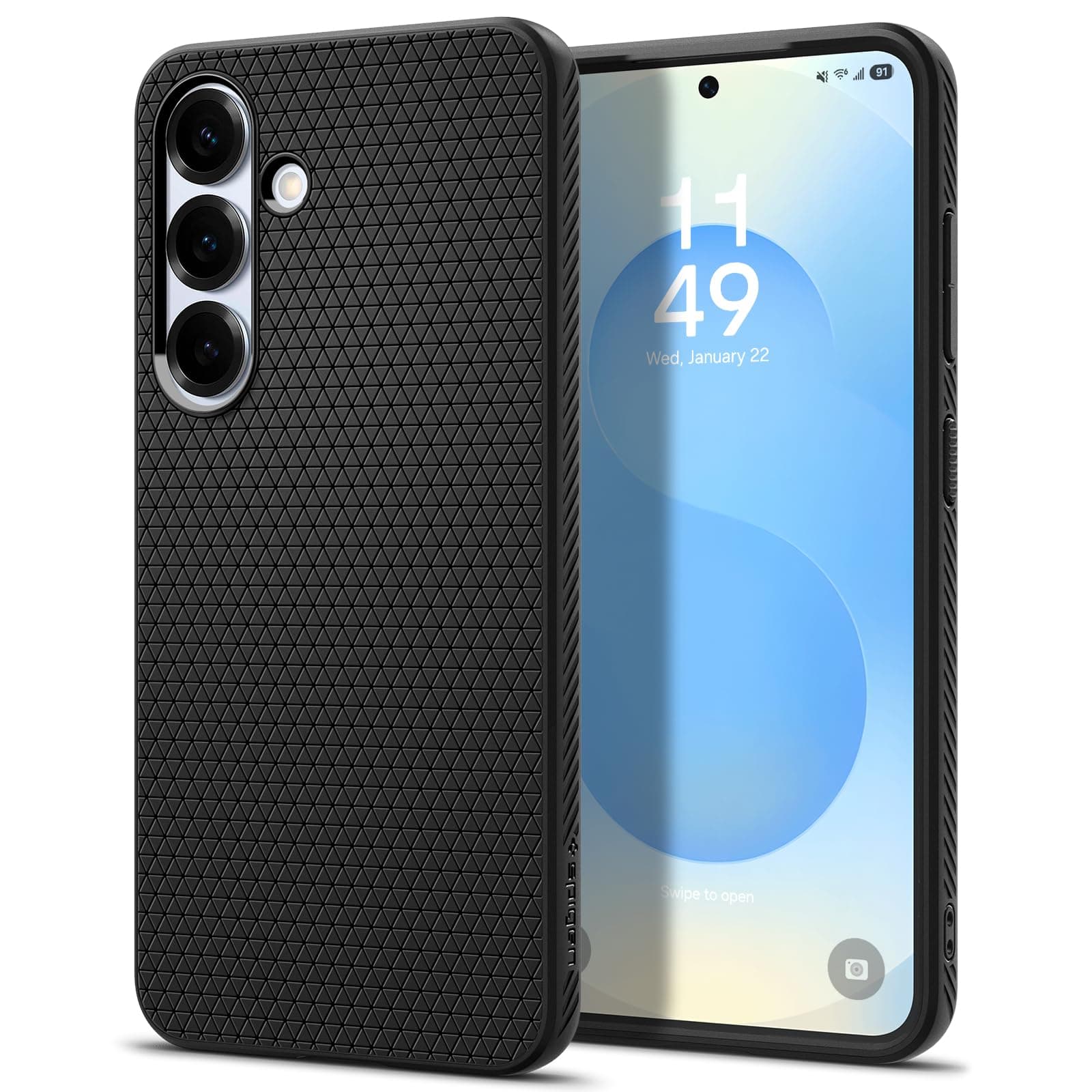 Spigen Liquid Air | Samsung Galaxy S25+ Case [Flexible] [Air Cushion Protection] Galaxy S25 Plus Back Cover | TPU - Matte Black