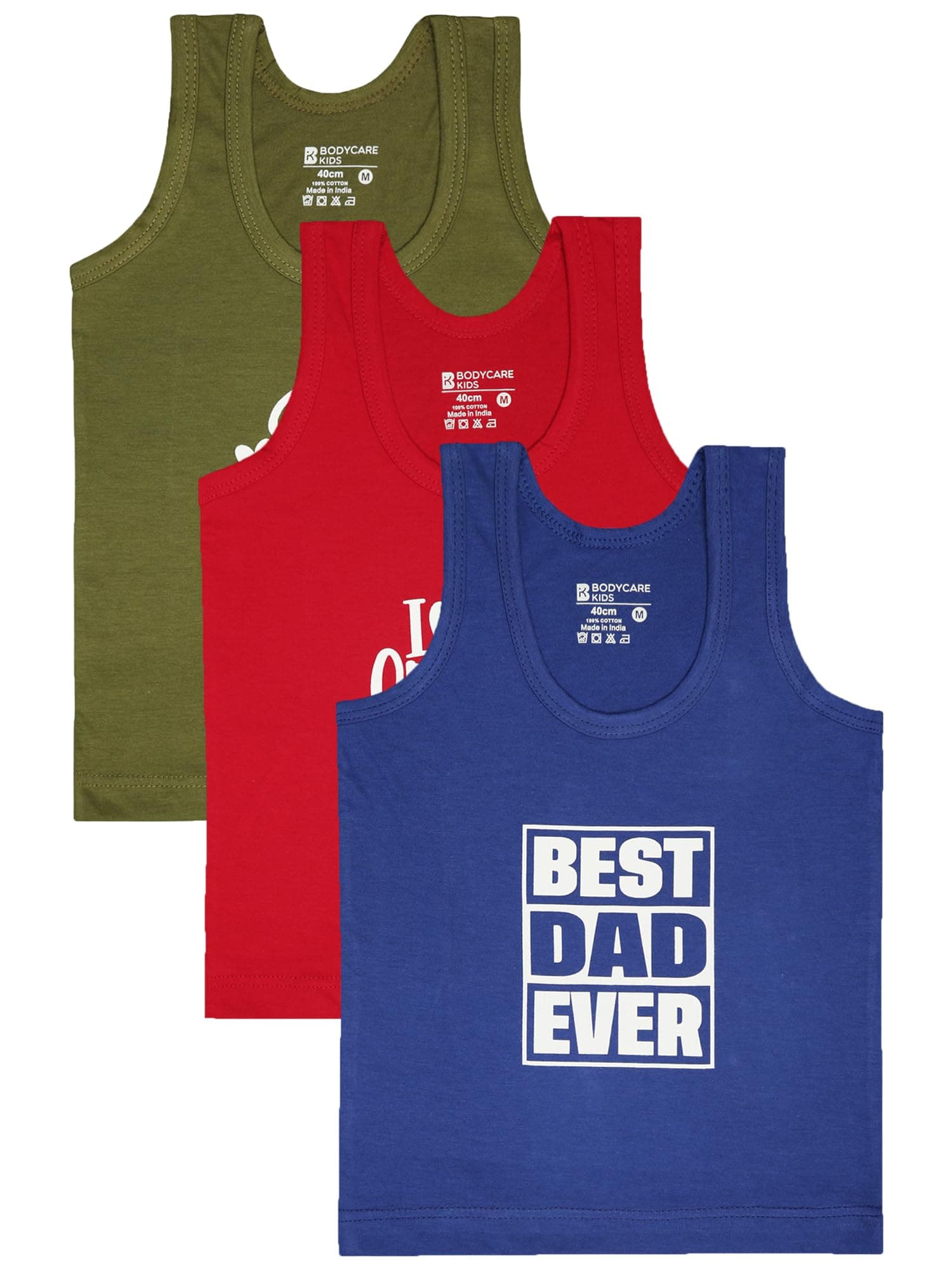 BODYCARE Unisex Baby Round Neck Sleeveless Vest Pack of 3 - Assorted