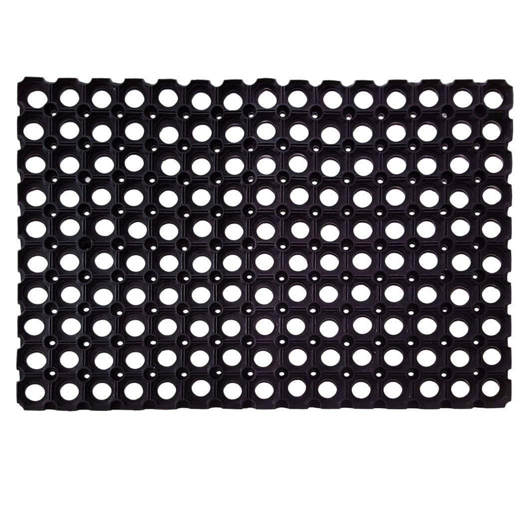 MATS AVENUE DOOR MATS AT YOUR DOOR STEP Rubber Door Mat All Purpose Solid Pattern Black Color 40 X 60 Cm, Rectangular