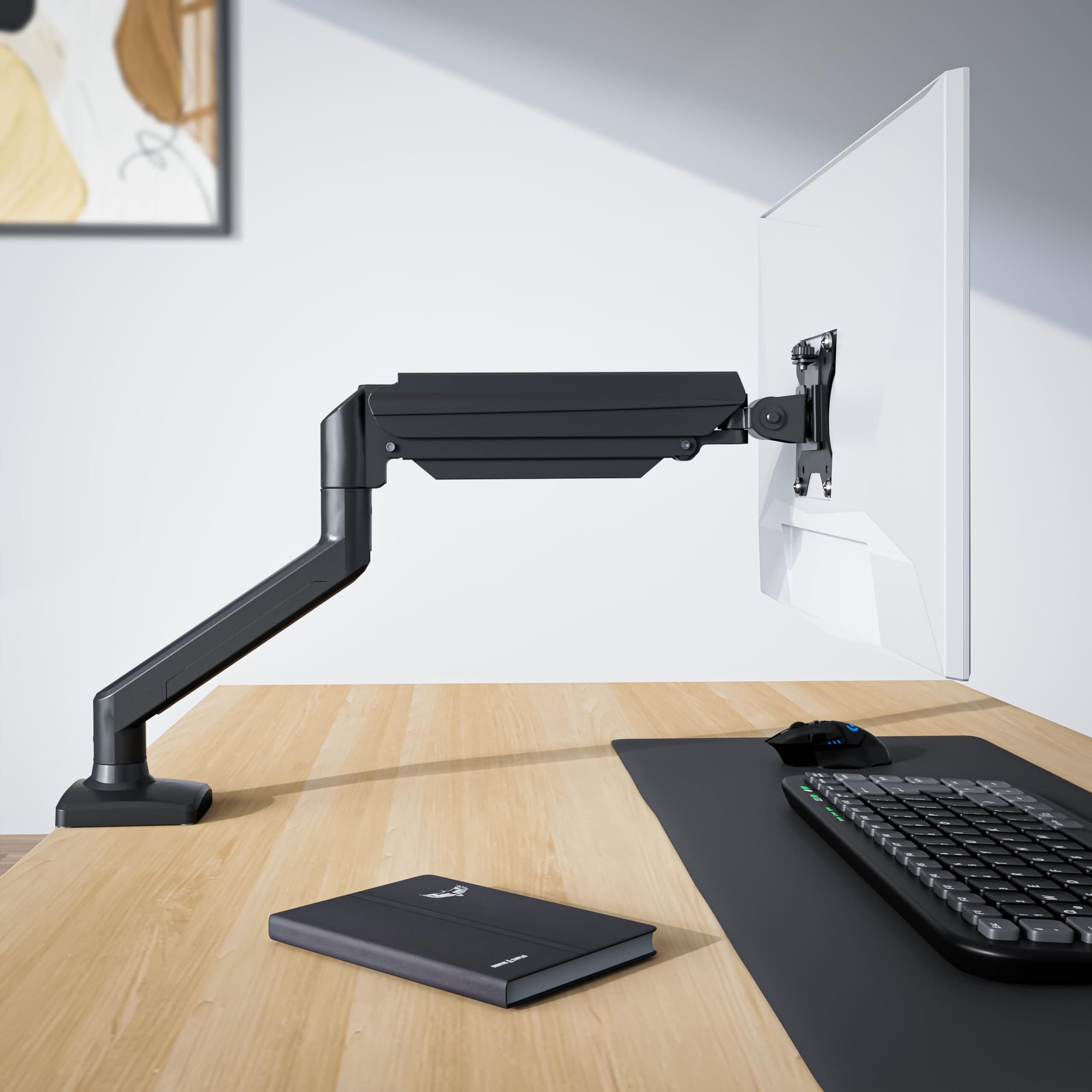 ErgoYou - Premium Gas Spring Adjustable Monitor Arm Stand - VESA Mount - Weight Capacity 2-9 kgs - for Most 13-32" Screens - Clamp or Grommet Mount - 360 Degree Rotation - G3 Series