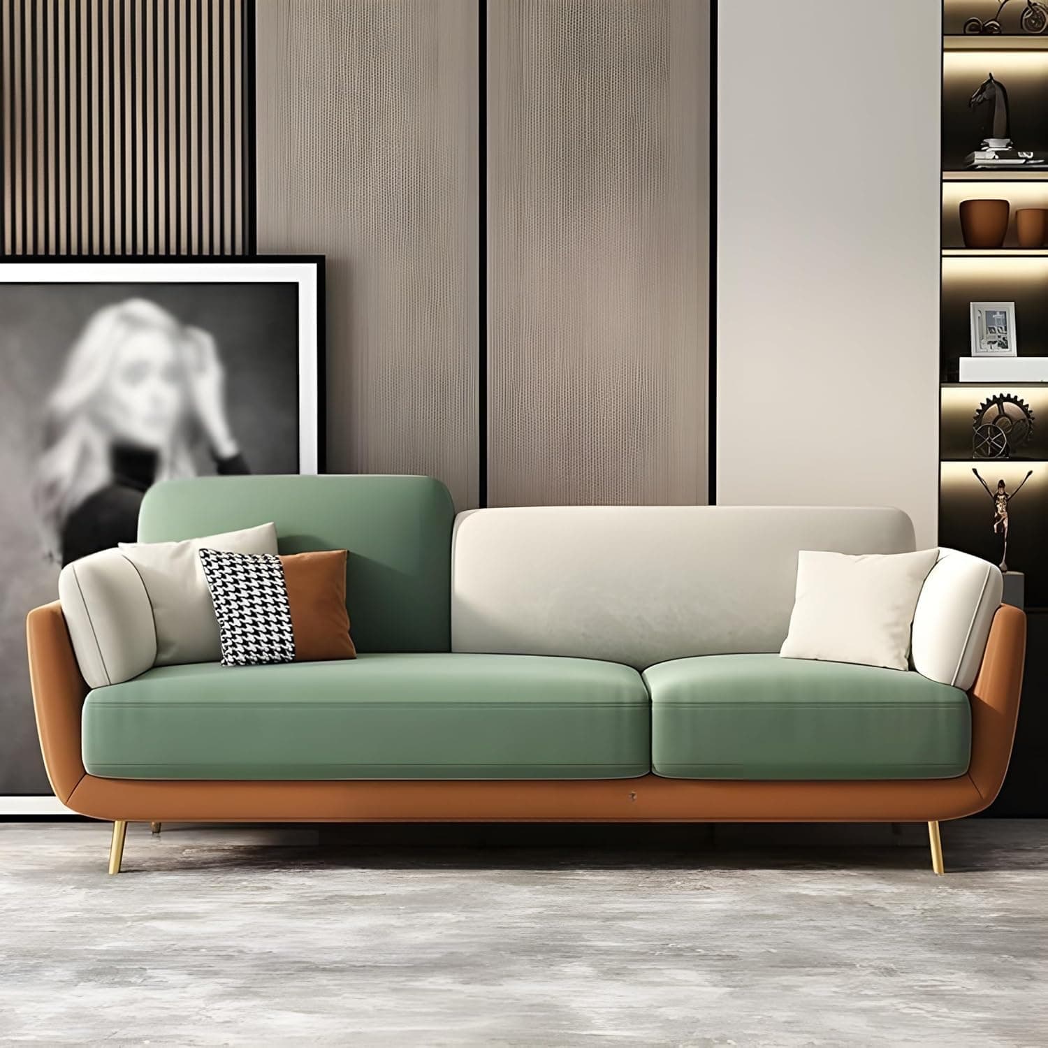WESTERN WOOD ART Stylish & Modern Heavy Duty & Luxurious Traditional 3 Seater Sofa Chesterfield Sofa Arm Sofa Three Seater Sofa for Living Room Guest Room Hotels & Office. (3 Seater Velvet Green)