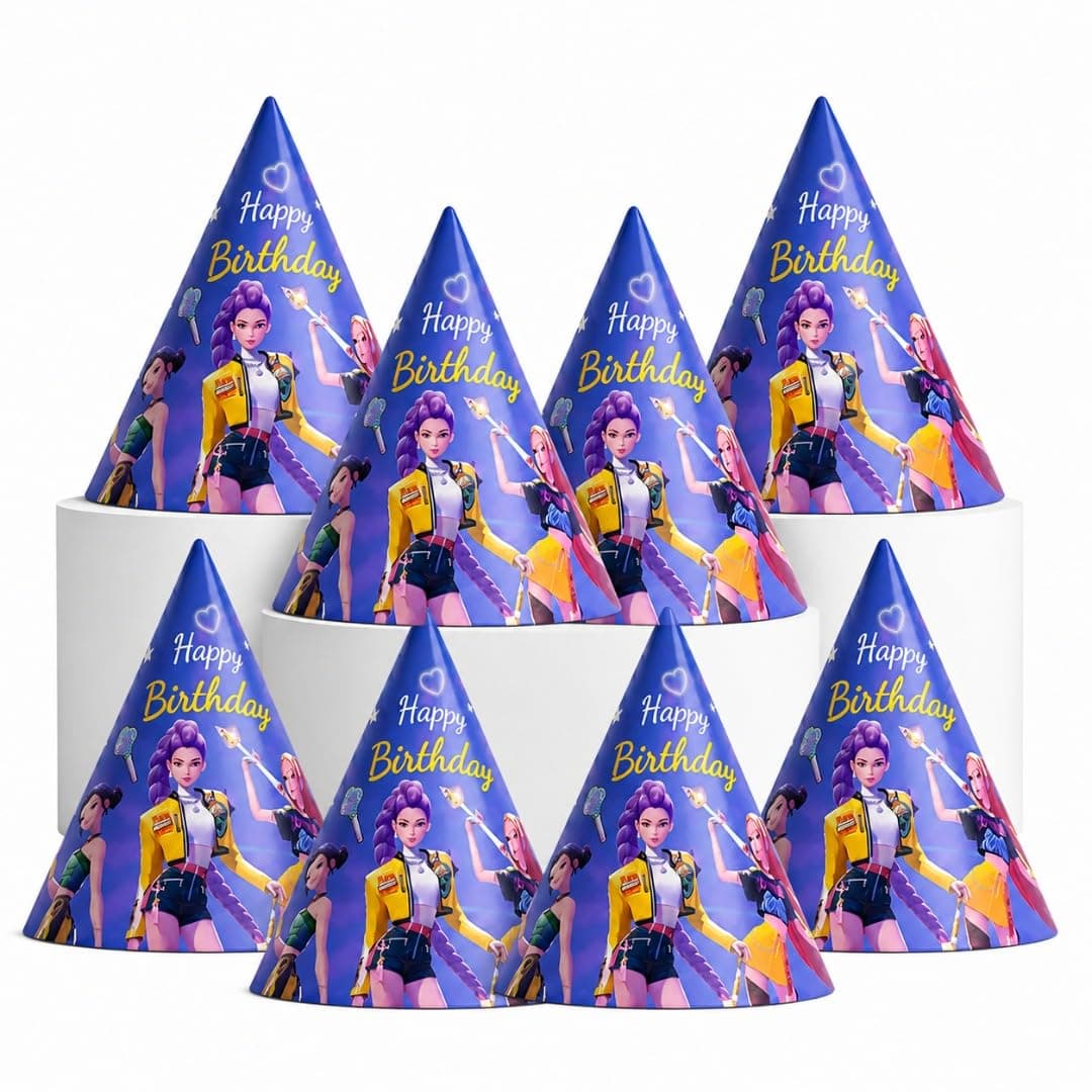 Wanna Party Korean Pop Band Theme Birthday Hats – Stylish Party Caps for Kids, Teens & Fans | Korean Pop Theme Celebration Accessories for Birthday Decorations