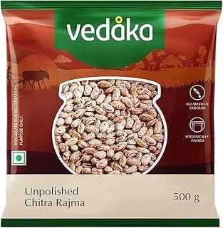 Amazon Brand - Vedaka Unpolished Chitra Rajma | 500 G | Premium Chitra Rajma