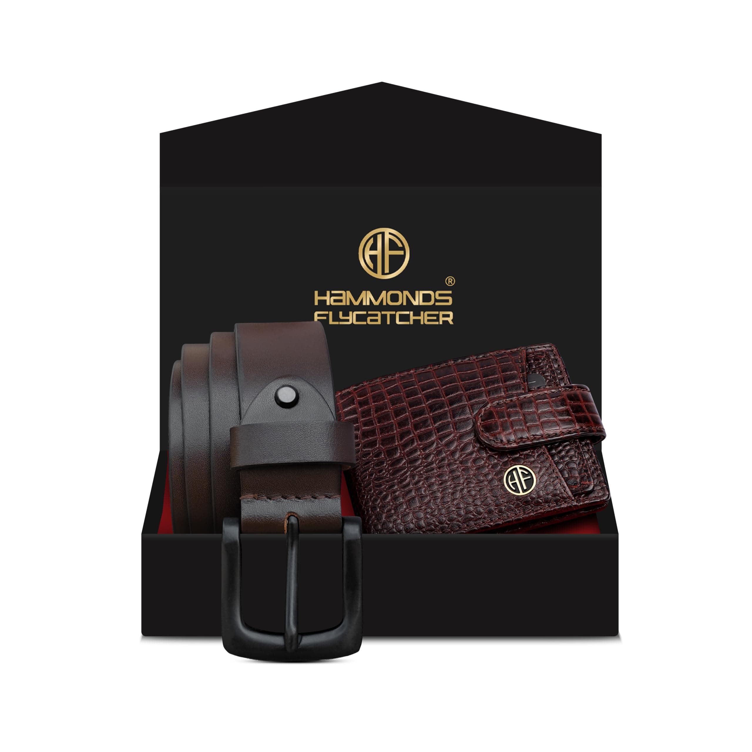 Hammonds Flycatcher Men's Genuine Leather Belt Wallet Combo - Valentine's Gift for Boyfriend and Husband - Birthday Gift for Boyfriend Unique - Leather Wallet & Belt Combo-Gift Ideas,Brown