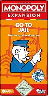 Monopoly Go to Jail Expansion | Add More Fun to Classic Monopoly Game and Play Faster | Ages 8+ | 2-6 Players | 40 Mins. | Family Board Games | Birthday Gift for Kids