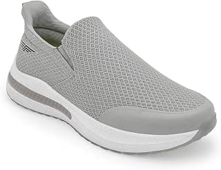 Red Tape Men's Walking Shoes Light Grey Mesh Round Slipon Flexible Support