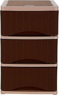 Nayasa Cane Tuckins No. 23 | Multi-Compartment Plastic Drawers | Storage Organizer | Multipurpose Plastic Modular Storage Organizer Box | 39.3 X 29.6 X 46.8 cm | Brown