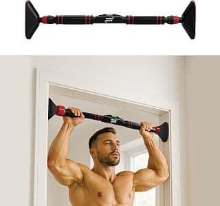 Roughhouse Pull Up Bar for Home Workout | Ultra-Secure 200 KG Capacity | 360° Dual Lock No Screw Doorway Chin Up Bar | Adjustable 75–100 CM | Superior Grip Handles | Height Increase Bar for Men, Women & Kids
