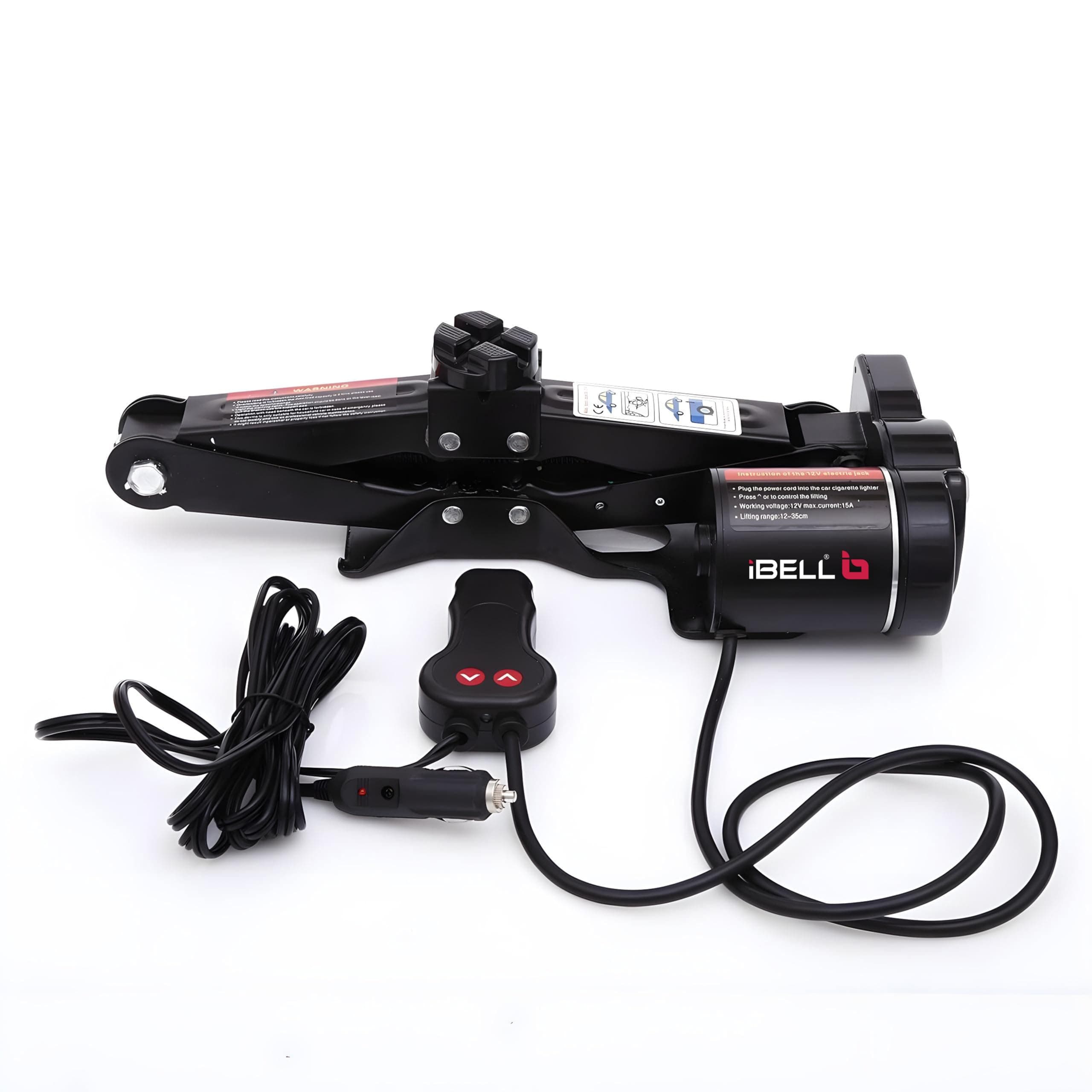 IBELL 12V DC Electric Scissor Jack Tool Kit Lift Upto 2 Ton Weight, Electric Floor Jack, (Height Upto 13.8 Inches)