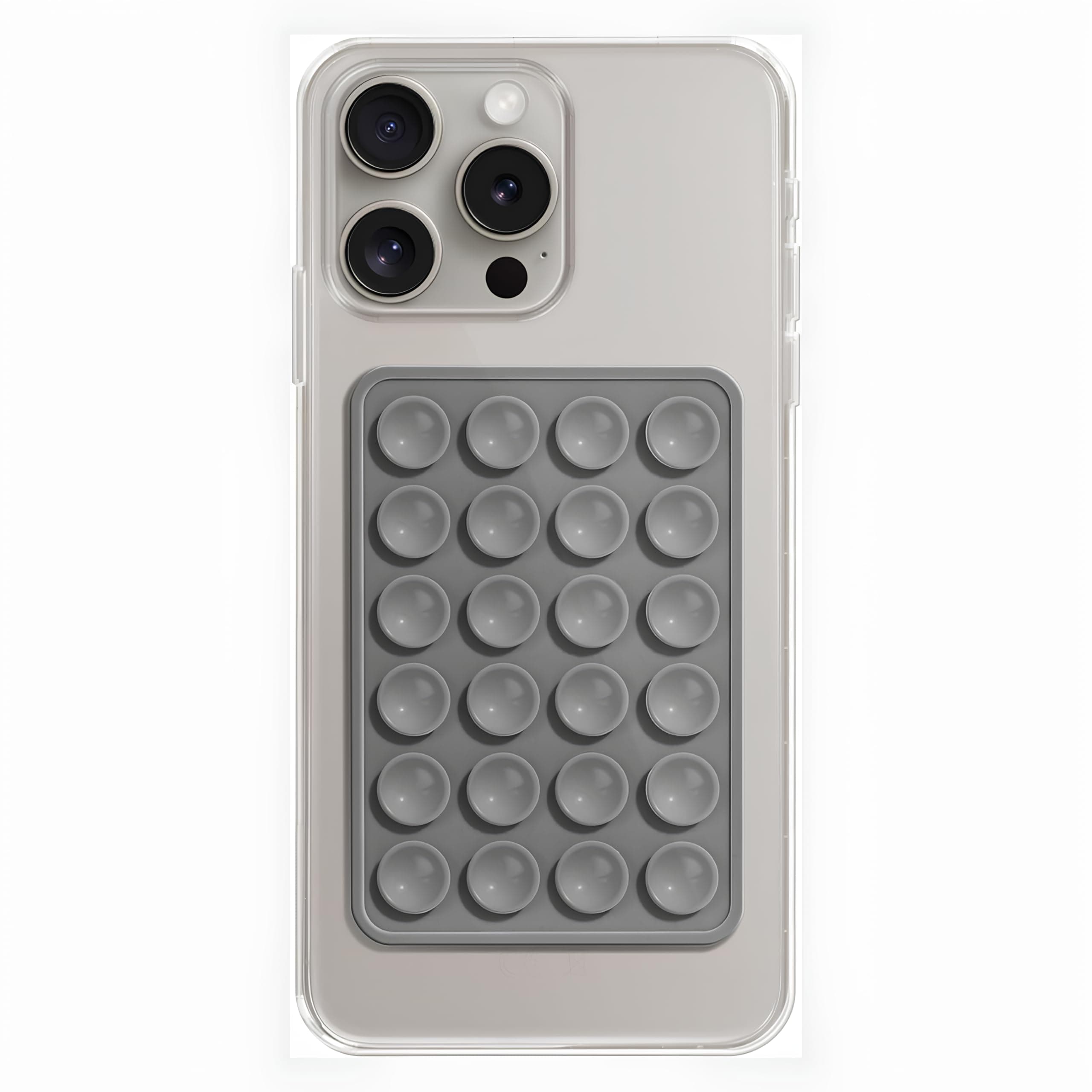 skysia® Suction Phone Case – Anti-Slip Silicone Sticky Mount Pad for Hands-Free Grip | Works on Mirror, Shower, Dashboard | Multipurpose Mobile Holder for Selfies & Videos Multicolor ((Pack-1) Grey)