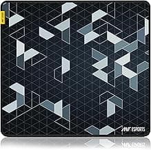 Ant Esports Prism Mouse Pad with Anti-fray Stitching, Waterproof Surface & Non-Slip Rubber Base with Stitched Edges Gaming Mouse Mat for Laptop, Compatible with Laser and Optical Mice – Black