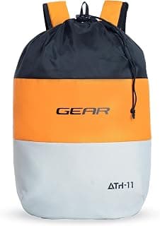 Gear Men/Women Voyager 15 Litre Small Casual Standard 2 Compartment Backpack/Daypack/Hiking Daypack/Drawstring Bag (Black-Yellow), Multicolor