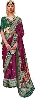 Pandadi Saree Women's Pure Patola Silk Saree With Unstitched Blouse Piece