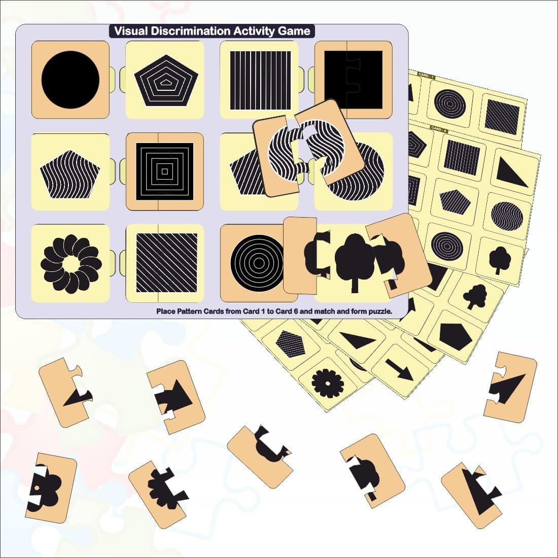 WISSEN Visual Discrimination Puzzle Game for Kids | Self Correcting Activity Board | Toy Cognitive Learning Educational Game with MDF Board for Toddlers and Preschool Children