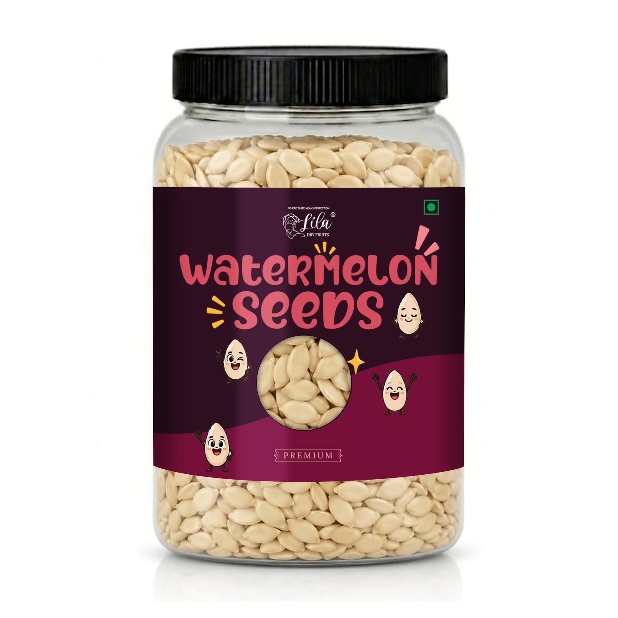 LILA DRY FRUITS Watermelon Seeds 100 Grams Healthy Snack Rich in Protein Fiber Iron Diet Seeds for Weight Management Snacking Superfood Seeds Crunchy Ready to Eat