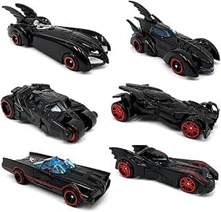 PLUSPOINT Black Super Hero Metal Cars Set Push N Go 6 Pc Vehicles, Racing Cars Play Set for Toddlers,Boys Die-Cast Car Set, Cake Decorations Topper Birthday Gift(Bat 6pc)