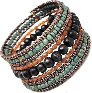 DCA Wood/Glass Multicolor Women Bangle/Bracelet