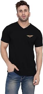 Blisstone Men’s V-Neck Printed T-Shirt | Casual Slim Fit Short Sleeve Tee for Everyday Wear