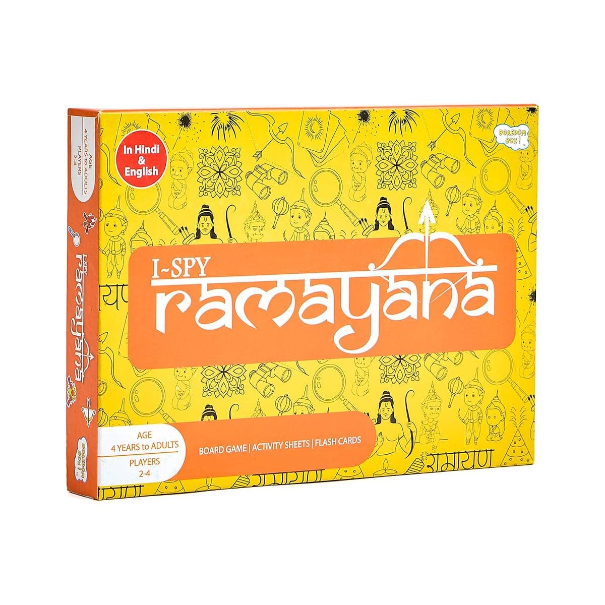 Boredom Box I-Spy Ramayana Board Game for Kids and Adults | Gift Set for Kids Age 4,5,6,7,8+| Indoor Board Game | Perfect for Family Entertainment | Up to 4 Players | Made in India