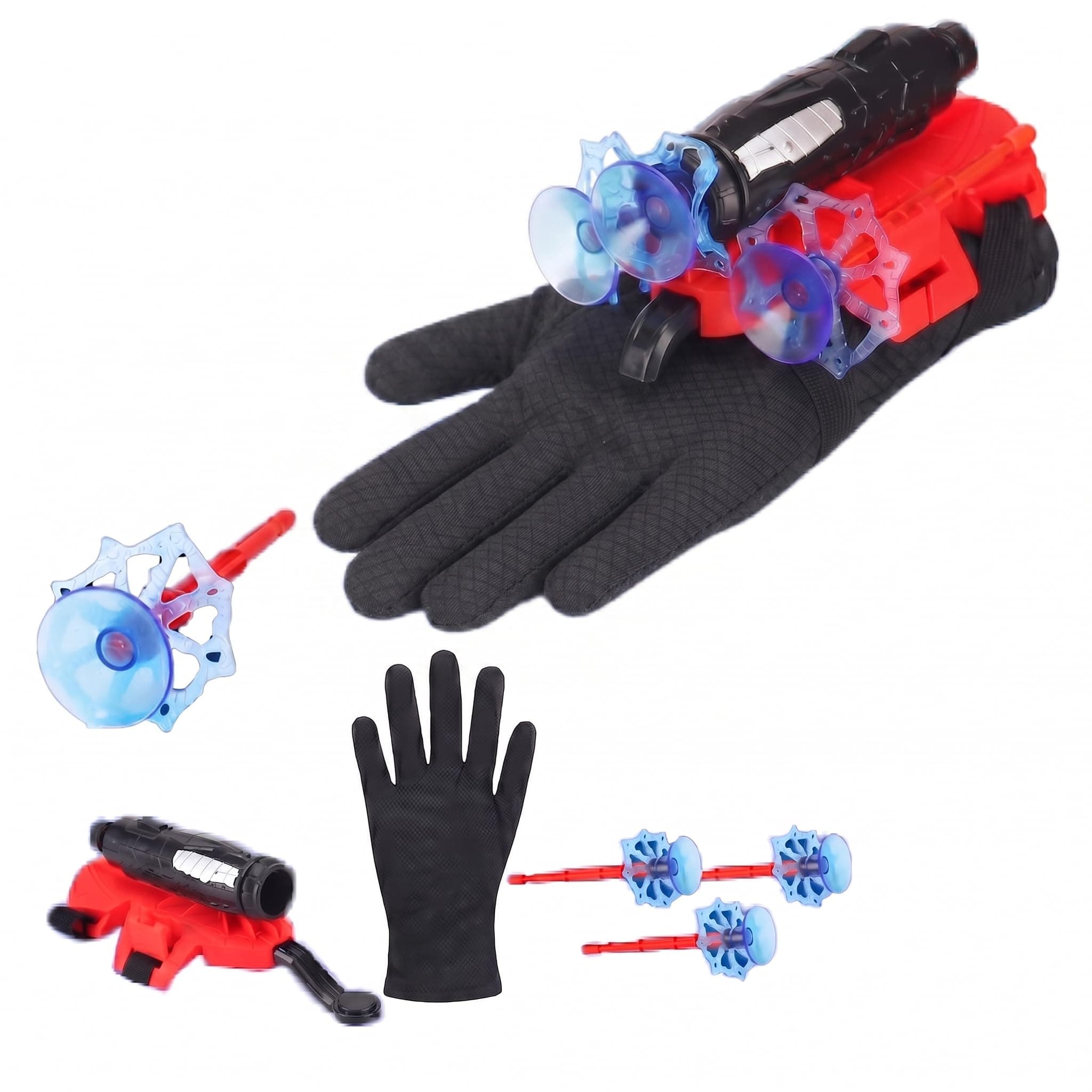 Mapworld Spider Web Shooters Real Toys for Kids Fans, Cosplay Launcher Bracers Accessories, Hero Launcher Wrist Set, Sticky Wall Soft Funny Children's Educational Toy, Interactive Toys ( red Colour )