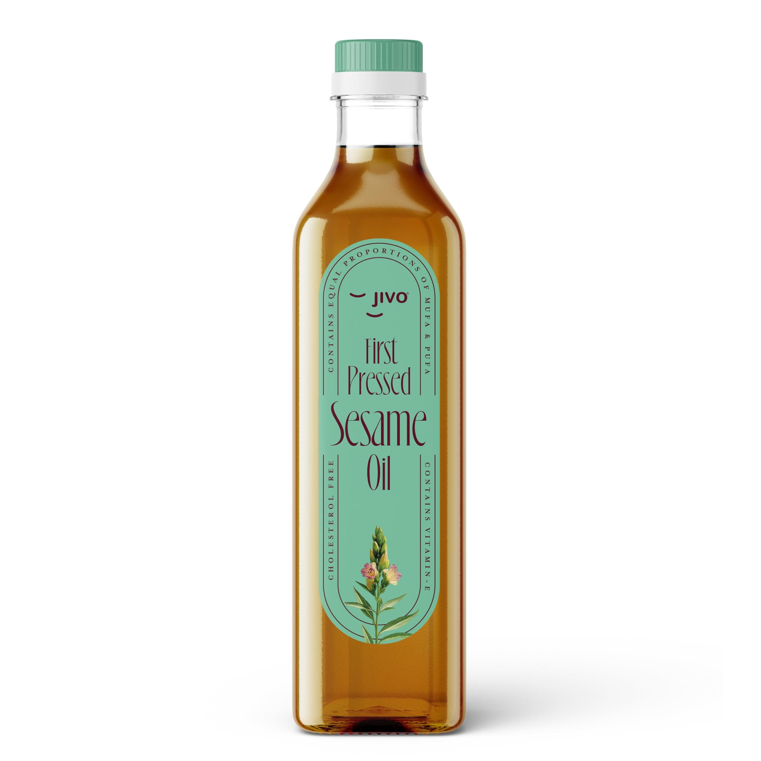 Jivo First Pressed Sesame (Gingelly) Oil 1 Litre, Cholesterol Free with Rich Aroma & Flavour of Sesame Seeds, Unrefined Daily Cooking with Multipurpose Usage