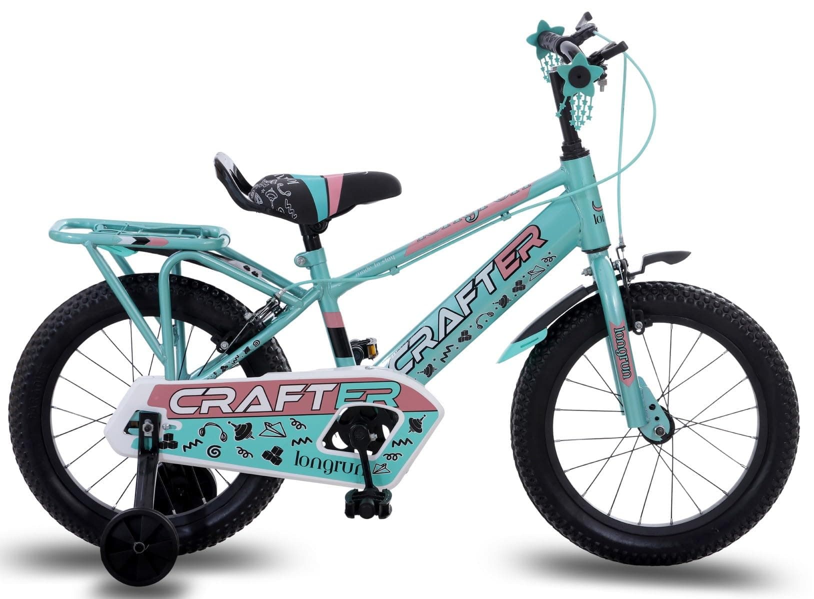 longrun 16T Cycle for Kids 4-7 Years Boys and Girls | Bicycle for Kid with Training Wheels | Kids Cycle for 4 to 7 Years with Adjustable Seat | Easy 4-Step Setup | 95% Fitted | 16 Inch Kid Cycle