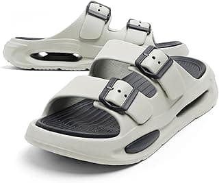 DOCTOR HEALTH SUPER SOFT Men EVA Double Strap Sandals | Adjustable Buckle Comfort Slides | Lightweight Anti-Slip Ventilated Casual Sandals for Everyday Indoor Outdoor Wear